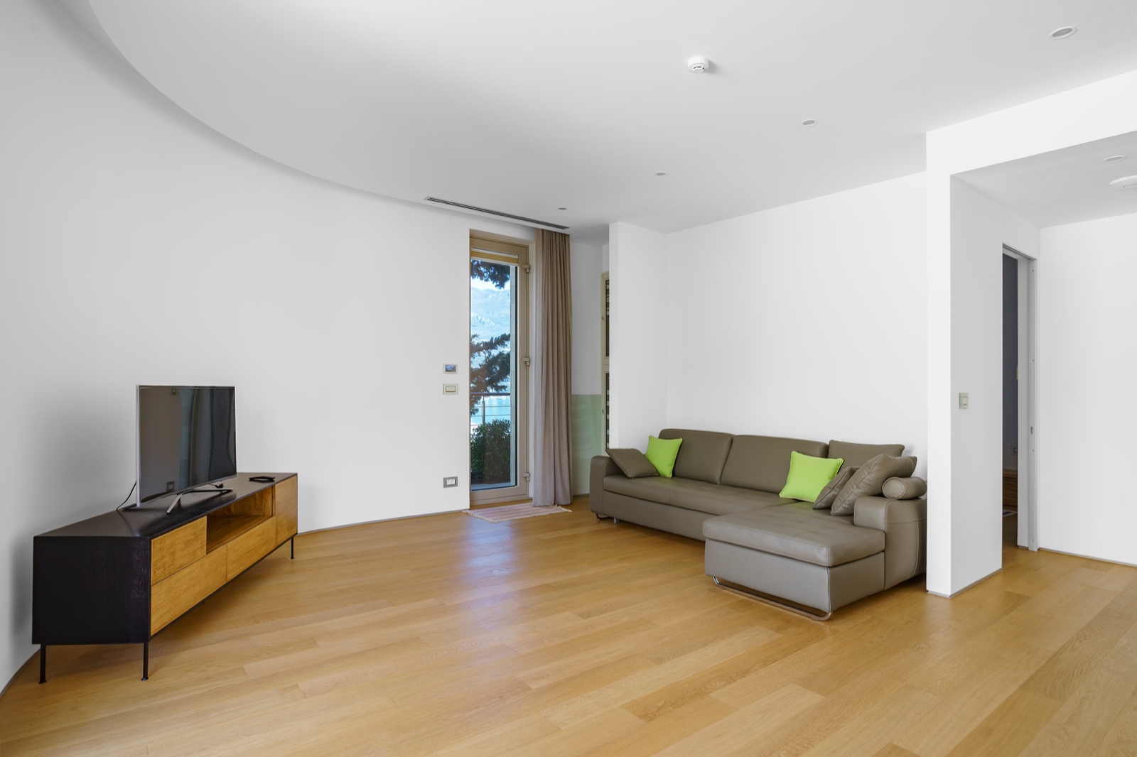 Interior of light spacious living room in a luxury villa